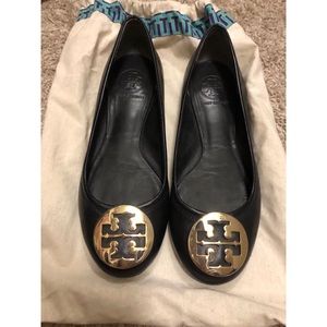 Tory Burch Black Leather Ballet Flats in 6M